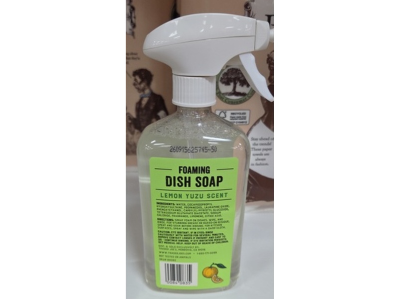 Trader Joe's Foaming Dish Soap, Lemon Yuzu Scent, 17 fl oz/503 mL
