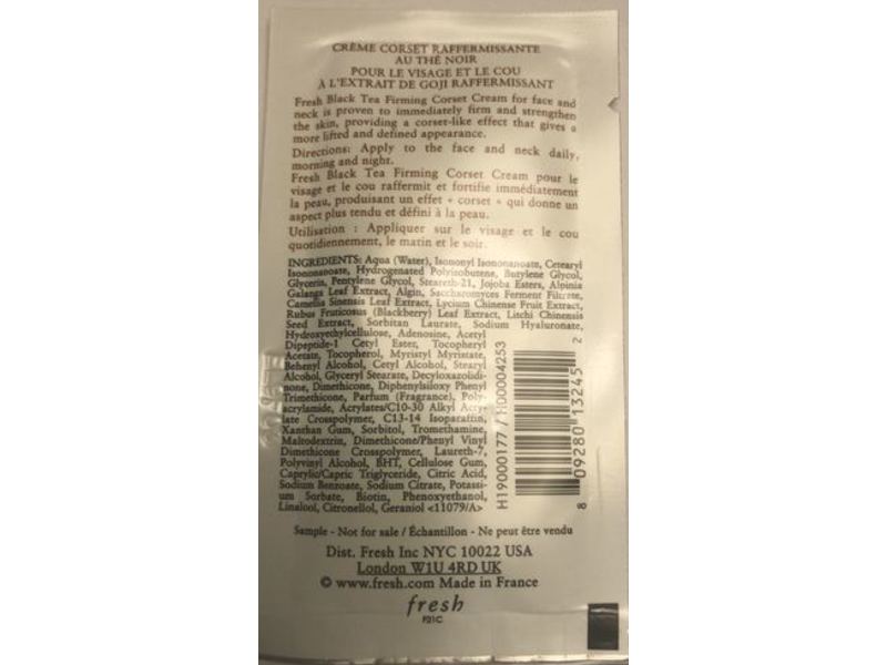 Fresh Black Tea Firming Corset Cream, 0.06 fl oz/2 mL