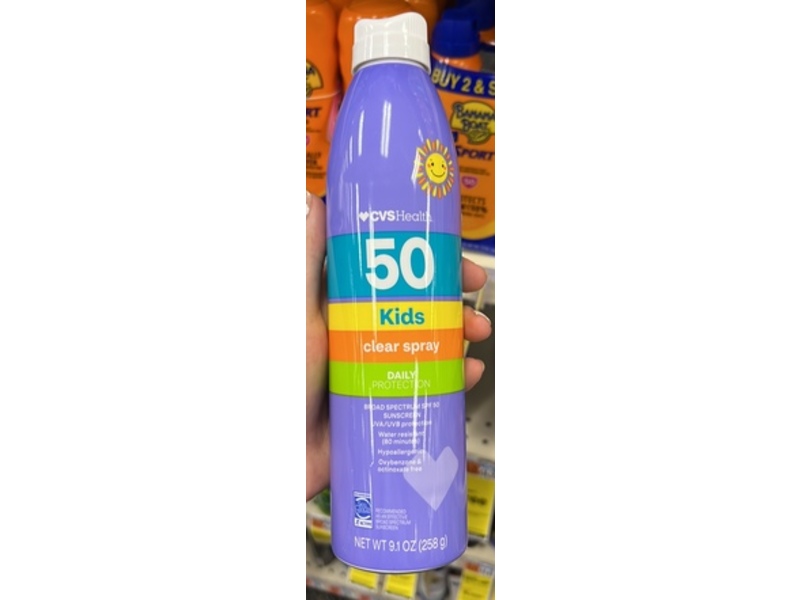 CVS Health Kids Daily Protection Sunscreen Spray, SPF 50, 9.1 oz/258 g