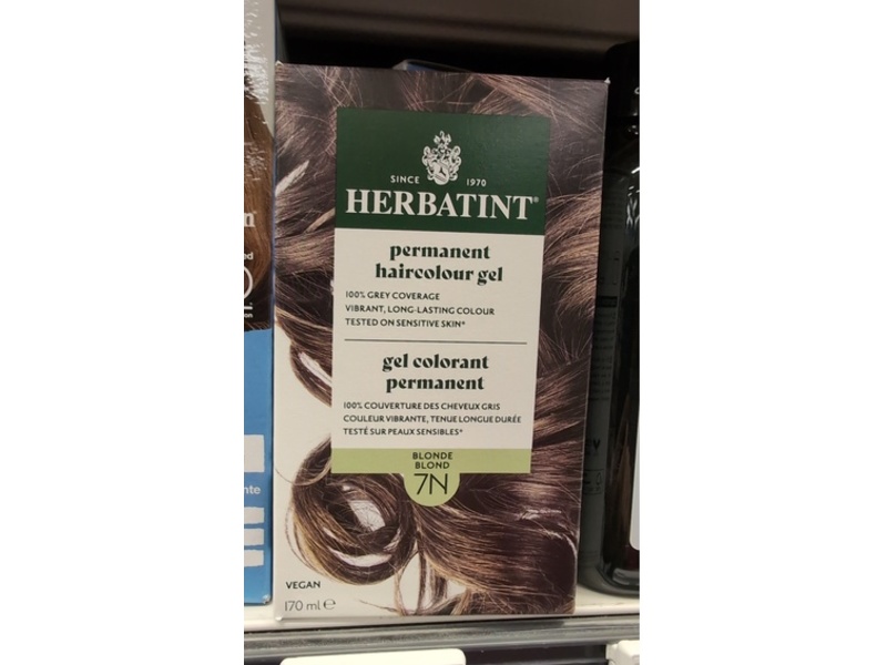 Herbatint Permanent Hair Colour Gel, 7N Blonde, 5.75 fl oz/170 mL