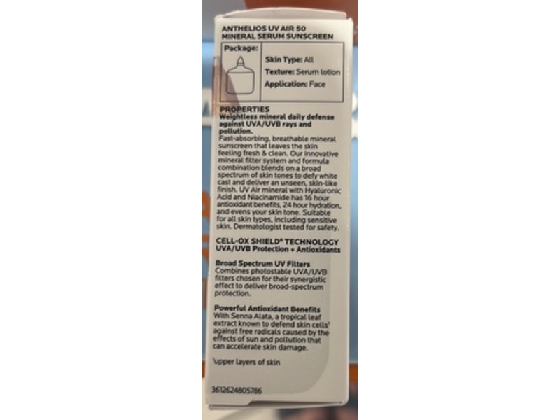 La Roche-Posay Anthelios UV Air Mineral Serum Sunscreen, SPF 50, 1.7 fl oz/50 mL