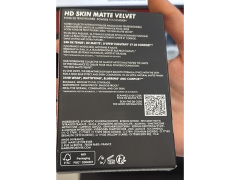 Make Up For Ever HD Skin Matte Velvet 24H Undetectable Blurring Powder Foundation, 4Y60 Warm Almond, 0.38 oz/11 g