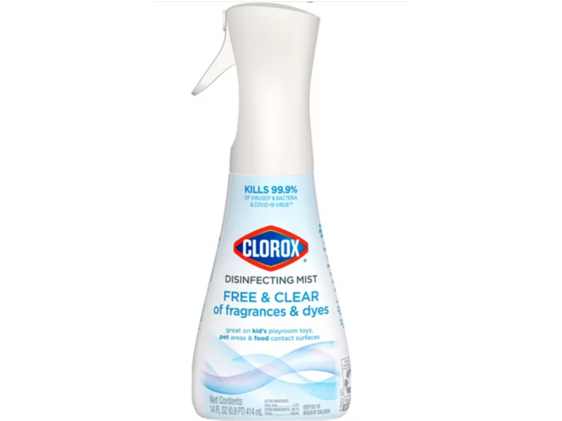 Clorox Free & Clear Disinfecting Mist, Fragrance Free, 14 fl oz/414 mL