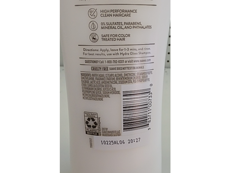 Suave Hydra Gloss Conditioner, Glycolic Acid & Camellia Flower Oil, 12.6 fl oz/373 mL, Pack Of 6