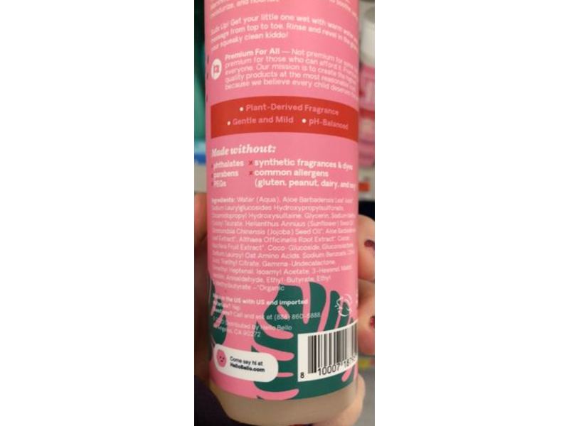 Hello Bello Kids Shampoo & Body Wash, Watermelon, 10 fl oz/296 mL, Pack Of 2
