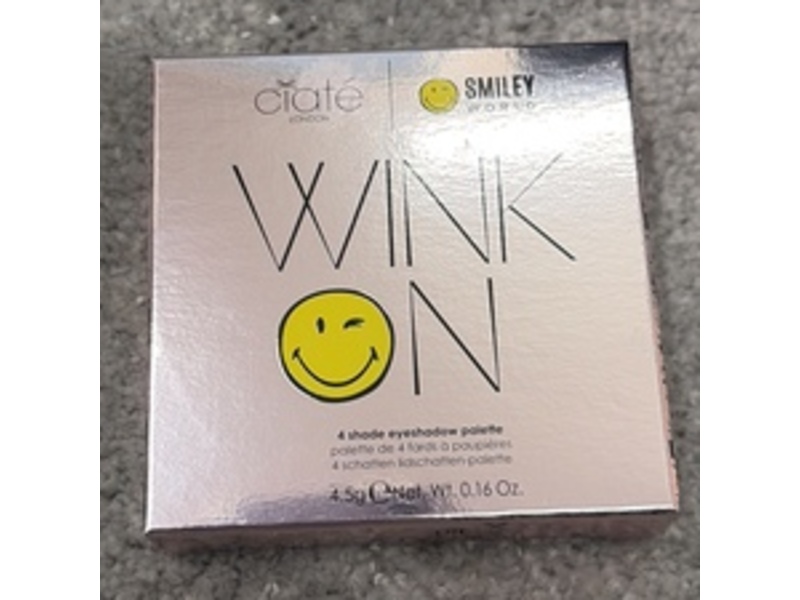 Ciate London x Smiley World 4 Shade Eyeshadow Palette, Wink On, 0.16 oz/4.5 g