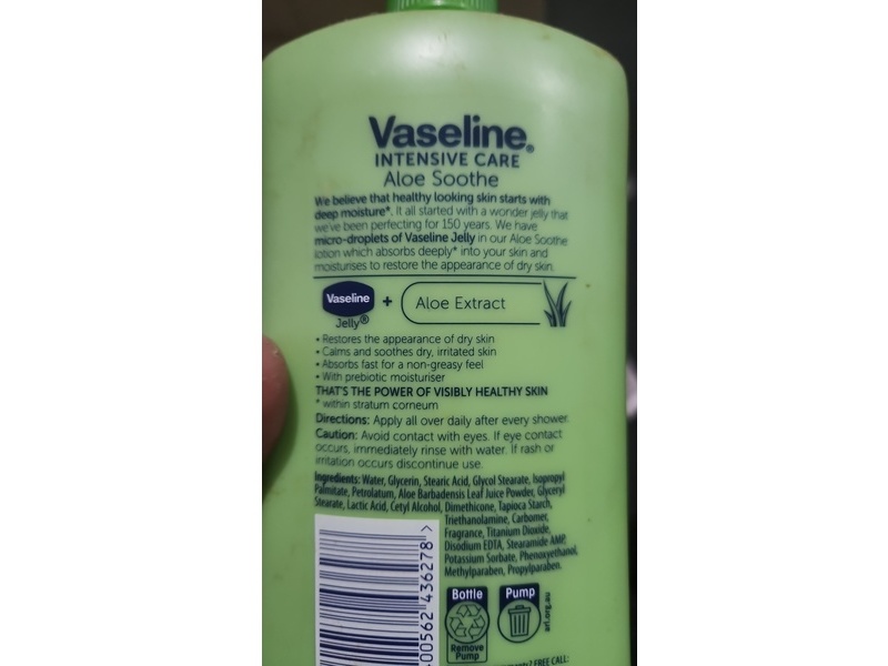 Vaseline Intensive Care Body Lotion, Aloe Soothe, 750 mL