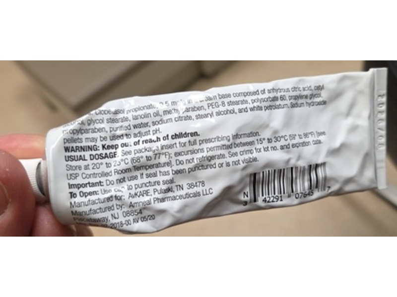 Clobetasol Propionate Cream, USP, 0.05%, 45 g, Avkare (RX)