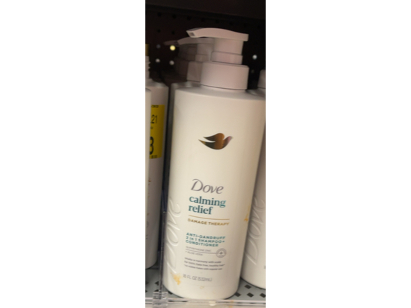 Dove Calming Relief 2 In 1 Anti-Dandruff Shampoo + Conditioner, 18 fl oz/532 mL