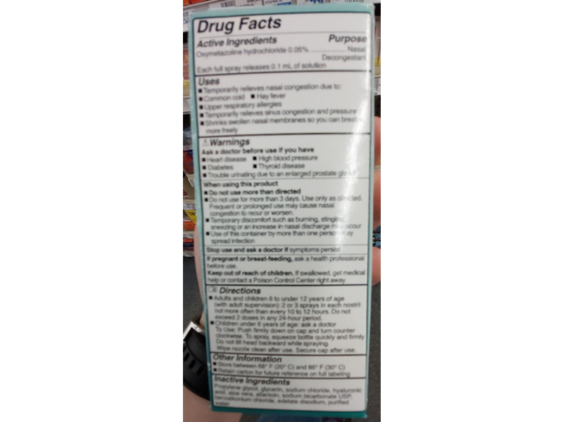 NeilMed SinuFrin Plus Quick Relief Decongestant Extra Moisturizing Gel Nasal Spray, Sodium Hyaluronate & Aloe Vera, 0.5 fl oz/15 mL