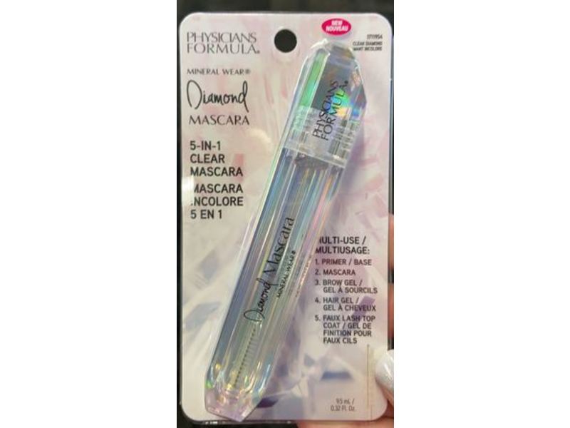 Physicians Formula 5-In-1 Mineral Wear Diamond Mascara, Clear Diamond, 0.32 fl oz/15 mL