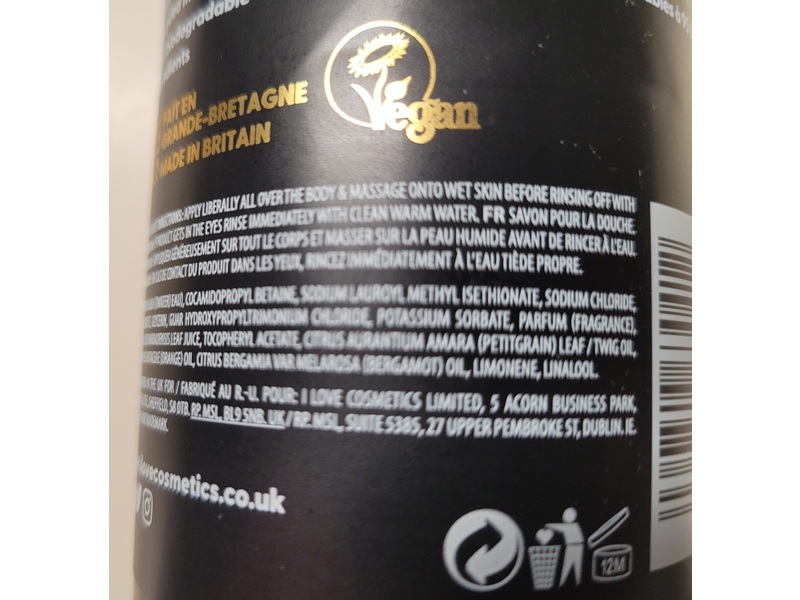 I Love Wellness Energy Shower Burst, Orange & Bergamot, 16.9 fl oz/500 mL