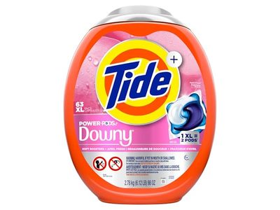 Tide Power Pods + Downy Soft Boosters + Laundry Detergent Pacs, April Fresh, 98 oz/2.78 kg, 63 XL Pacs