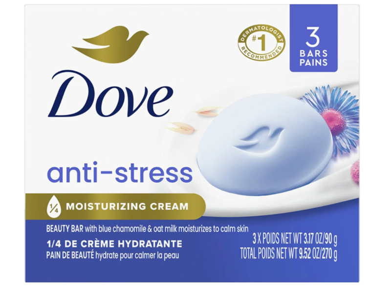 Dove Anti-Stress Beauty Bar, 3.17 oz/90 g, 3 Count