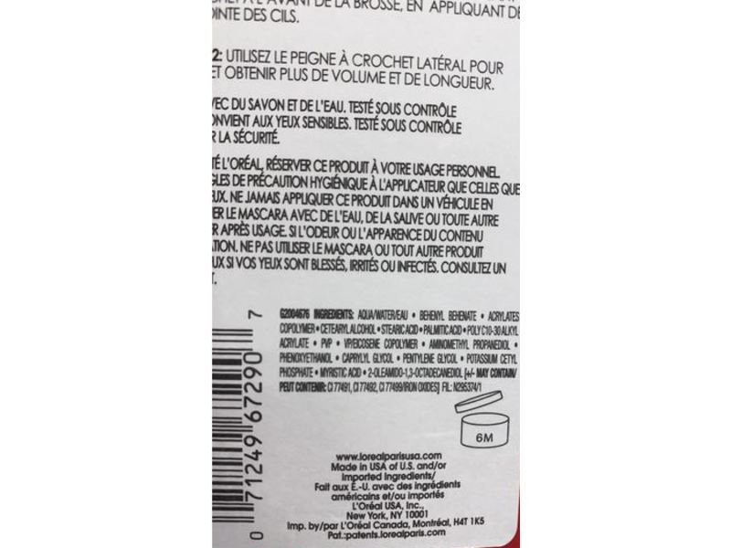 L'Oreal Paris Telescopic Lift Washable Mascara, Black, 0.33 fl oz