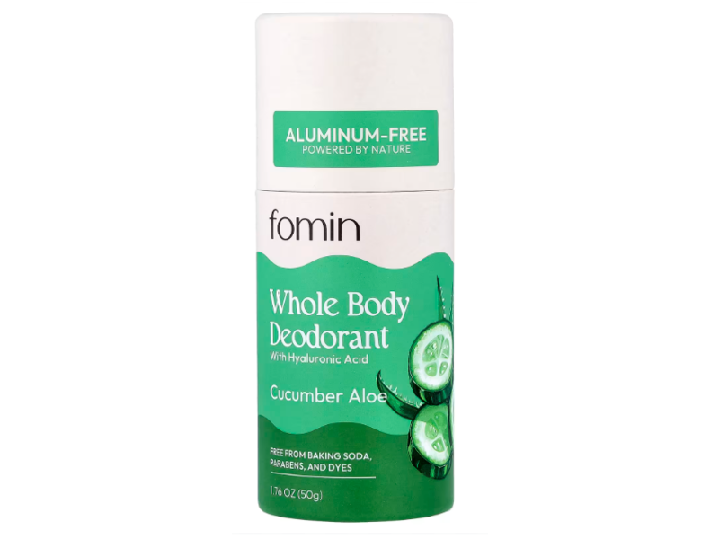Fomin Whole Body Deodorant, Cucumber Aloe, Hyaluronic Acid, 1.76 oz/50 g