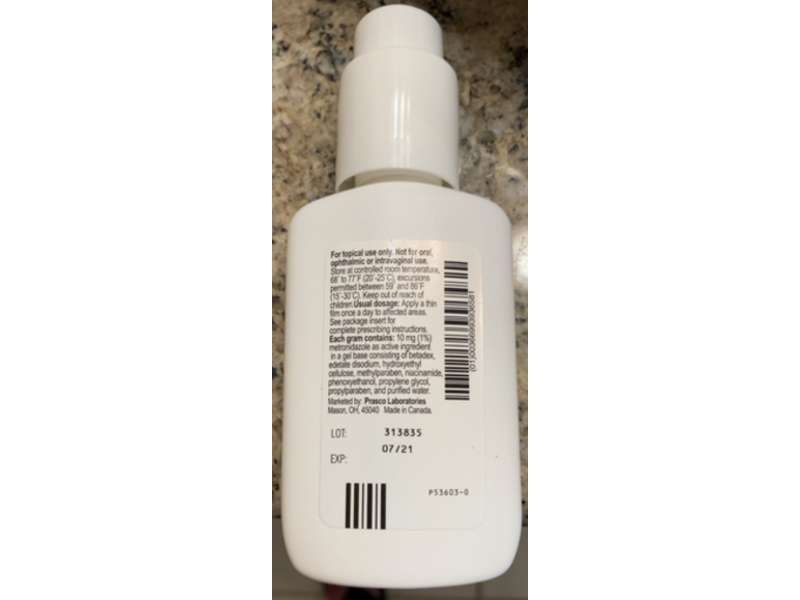 Metronidazole Gel pump, 1%, 55 g, Prasco (Rx)