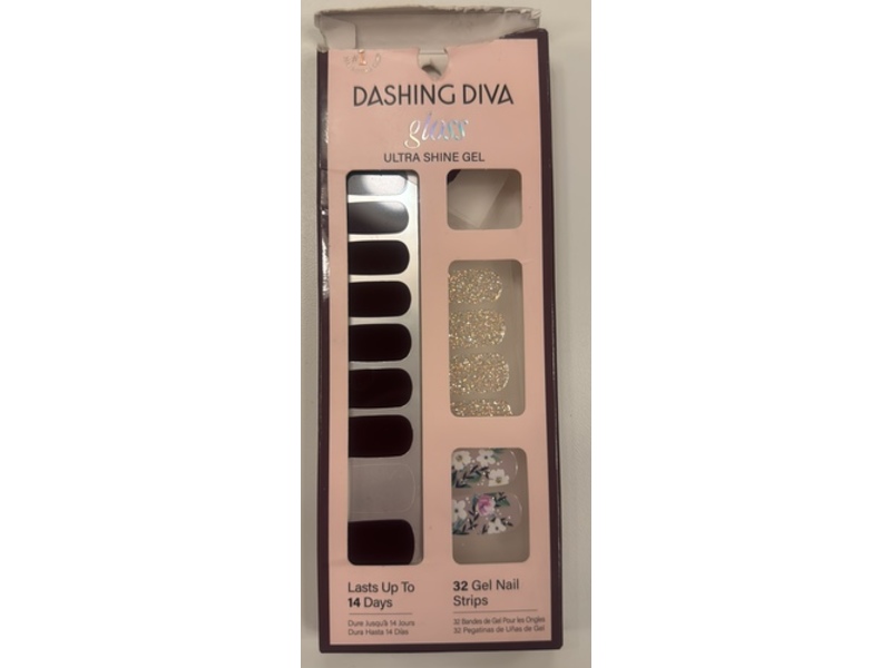 Dashing Diva Gloss Ultra Shine Gel Nail Strips, Baby Bouquet, 32 Count