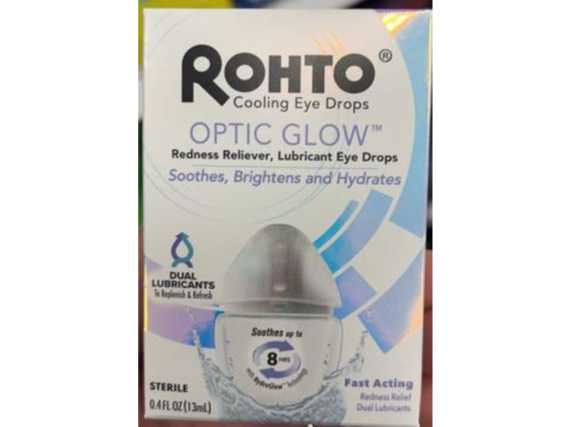 Rohto Optic Glow Cooling Eye Drops, 0.4 fl oz/13 mL