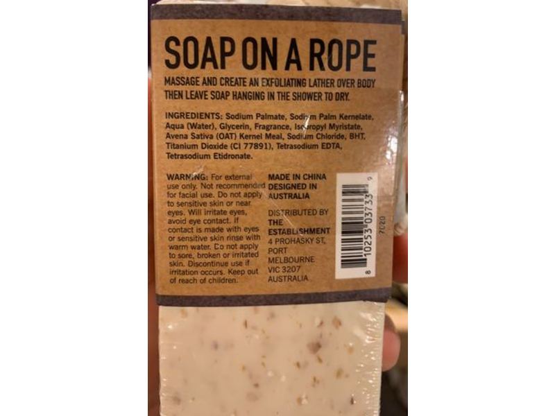 The Establishment Soap On A Rope, Pine And Bourbon, 7.04 oz/200 g