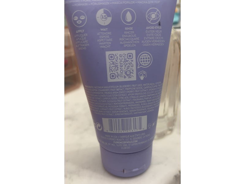 Florence Beauty Pore Mask, Berry In Love, 3.4 fl oz/100 mL