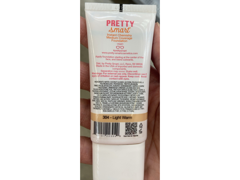 Pretty Smart Instant Chemistry Medium Coverage Foundation, 304 Light Warm, 1.08 fl oz/32 mL