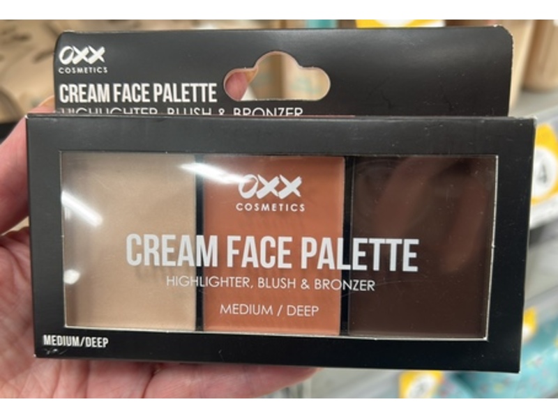 Oxx Cosmetics Cream Face Palette Highlighter + Blush & Bronzer, Medium/Deep,