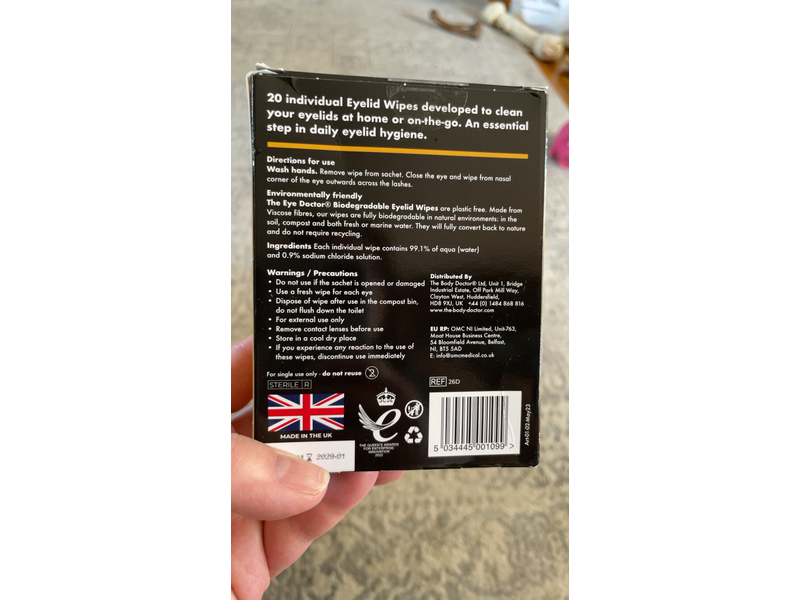 The Eye Doctor Eyelid Wipes, 20 Count