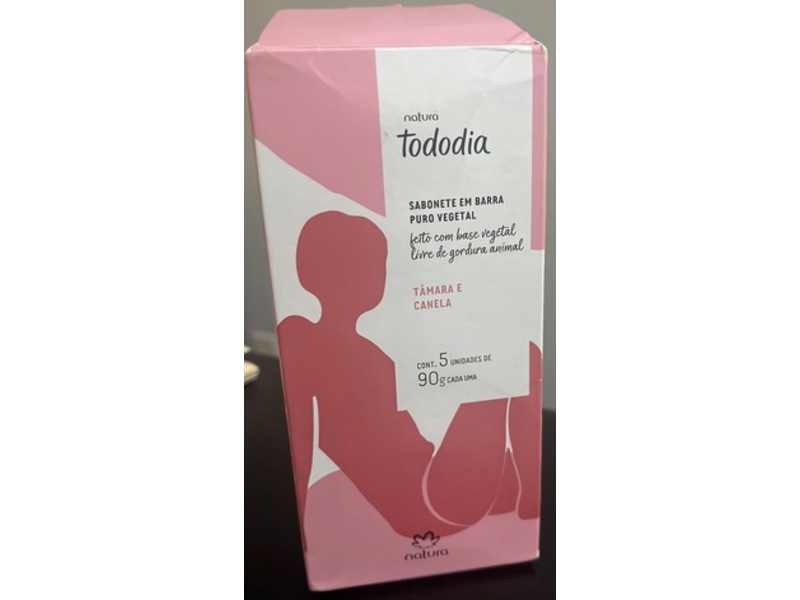 Natura Tododia Pure Vegetable Soap Bar, Date and Cinnamon, 90 g, 5 Count