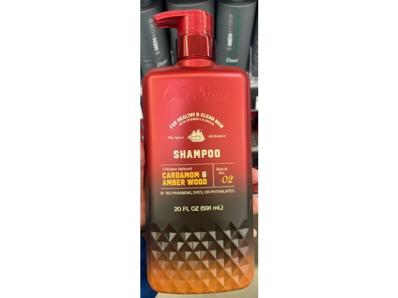Old Spice Shampoo, Cardamom and Amber Wood, 20 fl oz/591 mL