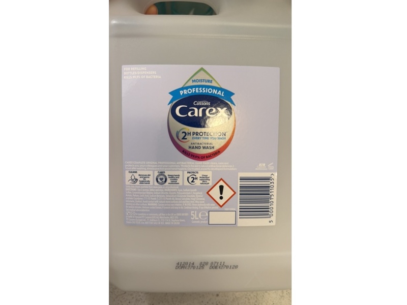 Cussons Carex Anti Bacterial Hand Wash, Moisture, 5 L, Pack Of 2