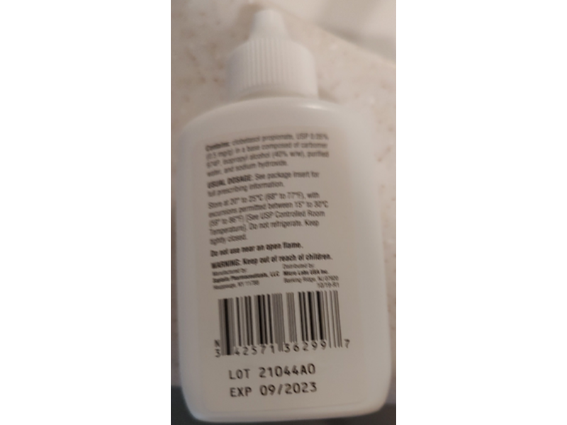 Clobetasol Propionate Topical Solution Scalp Application, 0.05%, 50 mL Saptalis (RX))