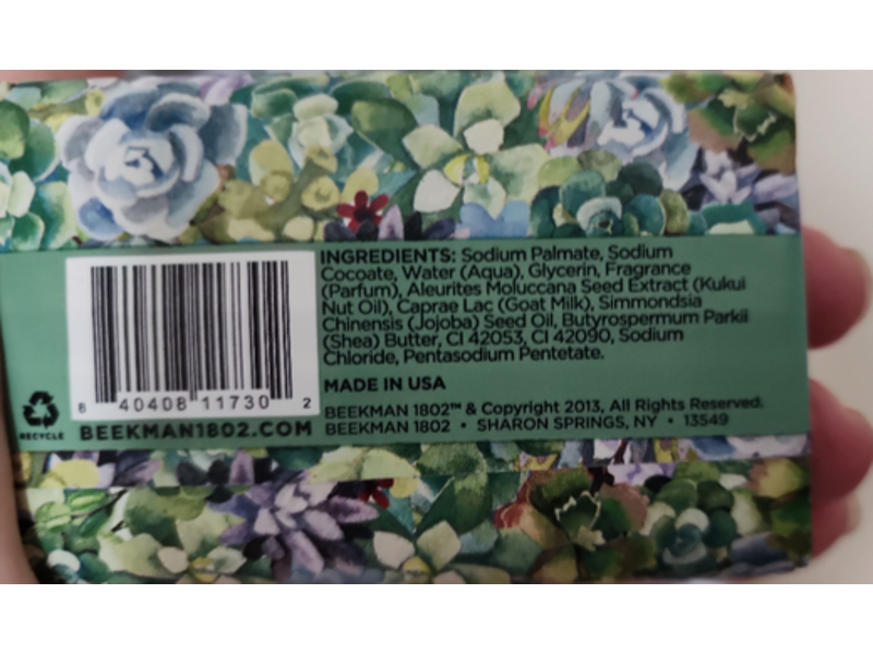 Beekman 1802 Goat Milk Soap, Aloe & Iris, 3.5 oz/99 g