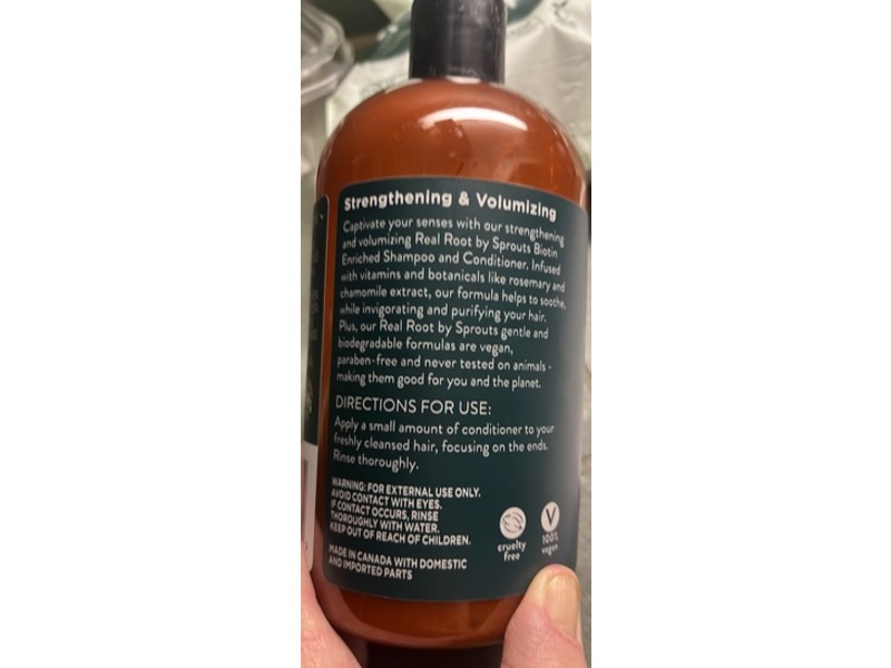 Real Root Strengthening & Volumizing Conditioner, Biotin Enriched, 16 fl oz/473 mL