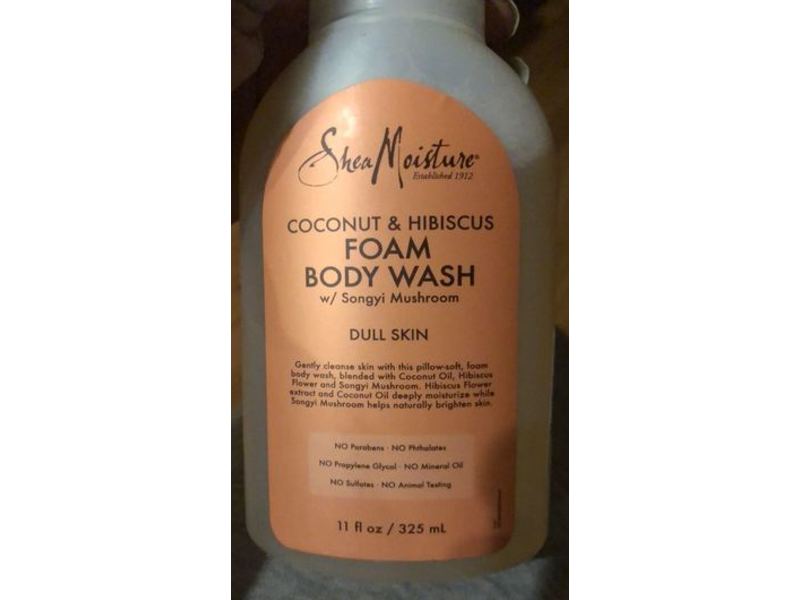 SheaMoisture Foam Body Wash, Coconut & Hibiscus, Dull Skin, 11 fl oz/325 mL
