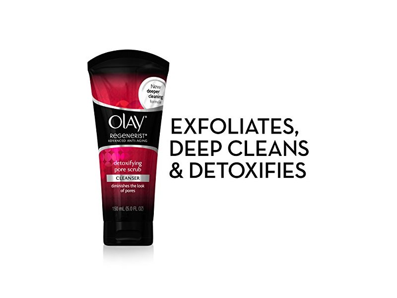 Olay Regenerist Detoxifying Pore Scrub Cleanser, 5.0 Fluid Ounce