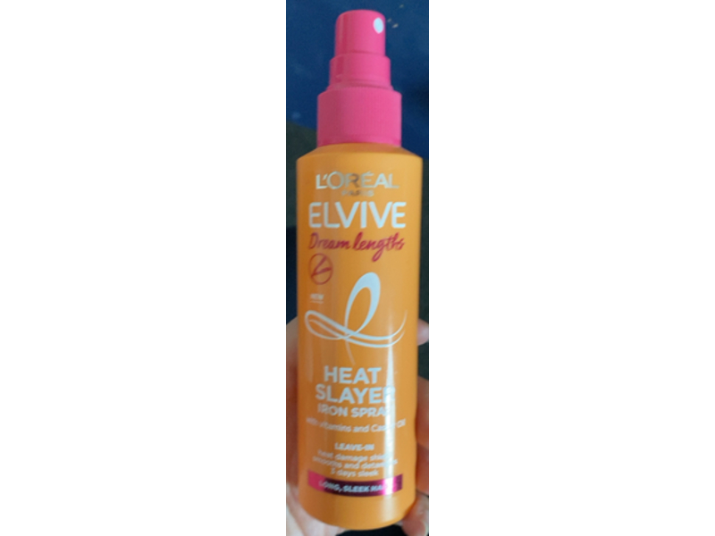 L'Oreal Paris Elvive Dream Lengths Heat Slayer Iron Spray, Vitamins & Castor Oil, 150 mL