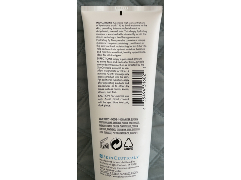 SkinCeuticals Hydrating B5 Masque, Vitamin B5, 8 fl oz/236 mL