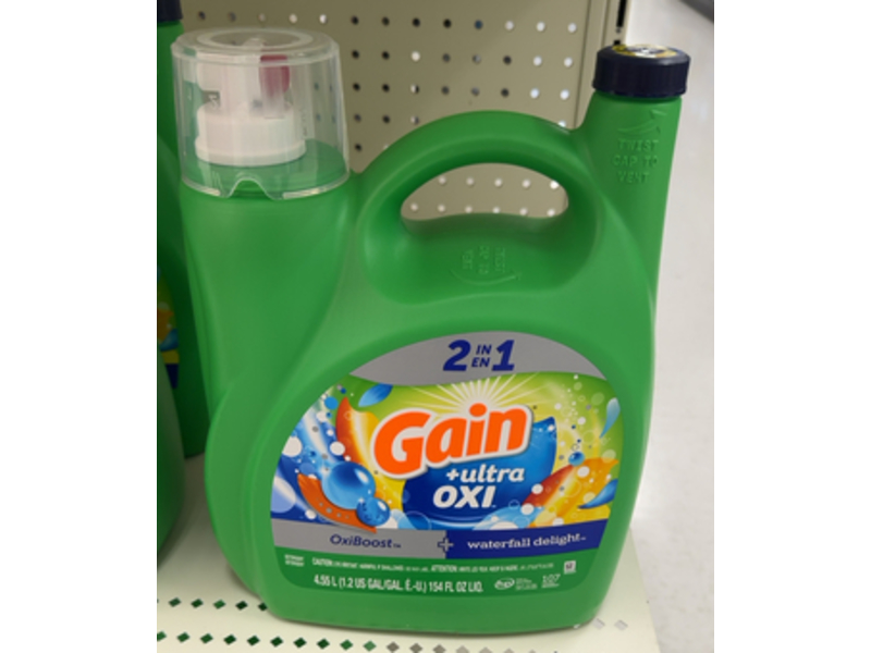 Gain 2 - In -1 +Ultra Oxi Liquid Laundry Detergent, 107 loads, 154 fl oz/4.55 L