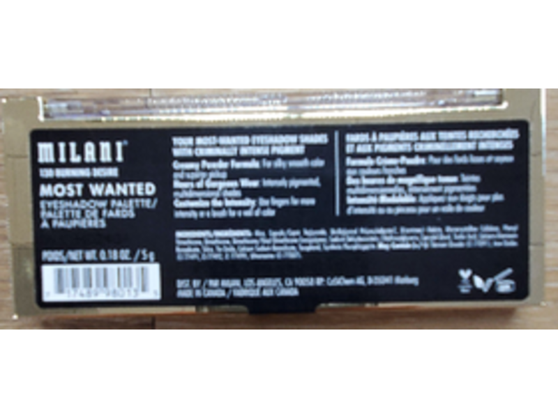 Milani Most Wanted Eyeshadow Palette, 130 Burning Desire, 0.18 oz/5 g