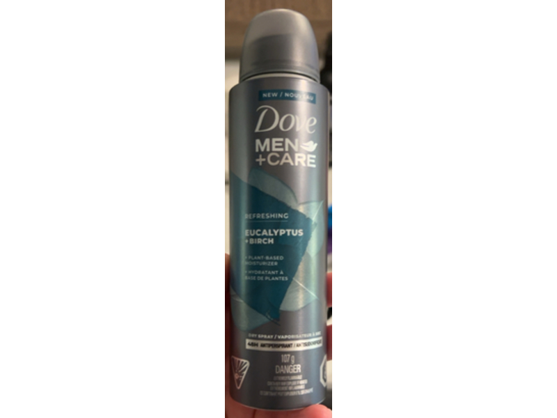 Dove Men +Care Refreshing Antiperspirant Dry Spray, Eucalyptus + Birch, 3.8 oz/107 g