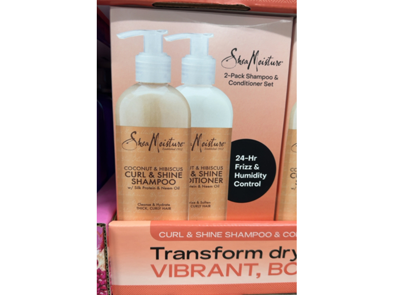 SheaMoisture Curl & Shine Shampoo & Conditioner Set, Coconut & Hibiscus, 24 fl oz/710 mL