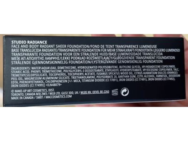 M.A.C Studio Radiance Face And Body Radiant Sheer Foundation, C2, 1.7 fl oz/50 mL