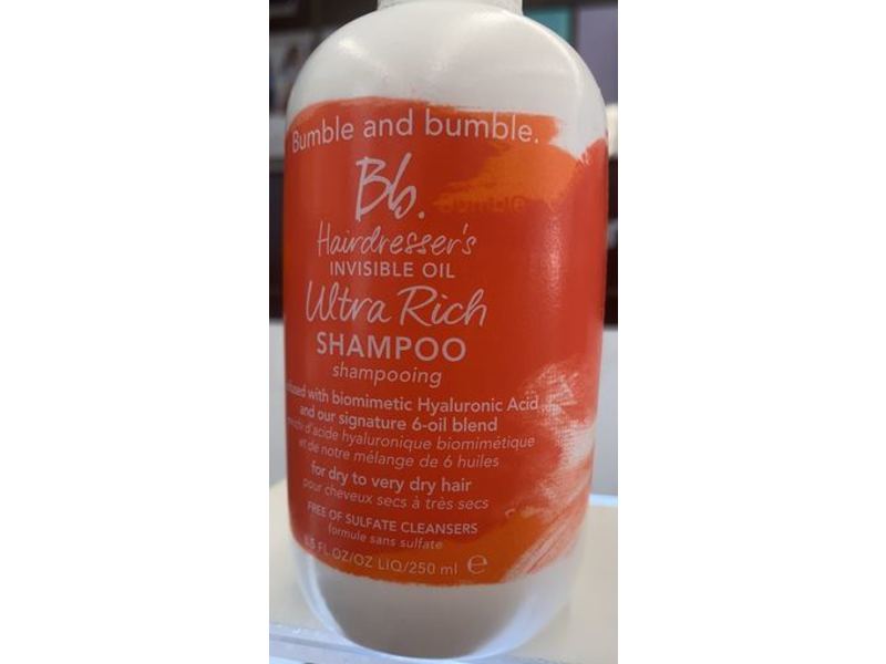 Bumble And Bumble Hairdresser's Invisible Oil Ultra Rich Shampoo, Dry To Very Dry Hair, 8.5 fl oz/250 mL