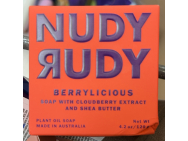 Nudy Rudy Bar Soap, Berrylicious,, 4.2 oz/120 g