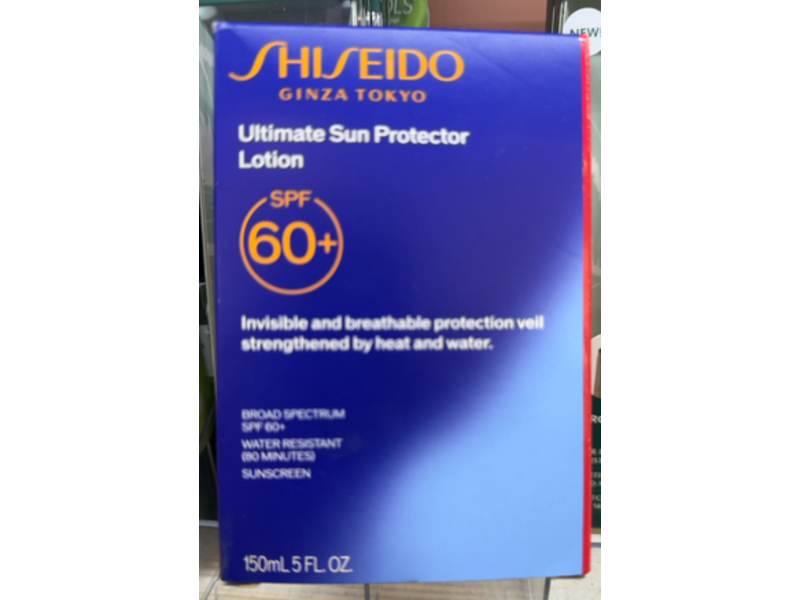 Shiseido Ultimate Sun Protector Sunscreen Lotion, SPF 60+, 5 fl oz/150 mL