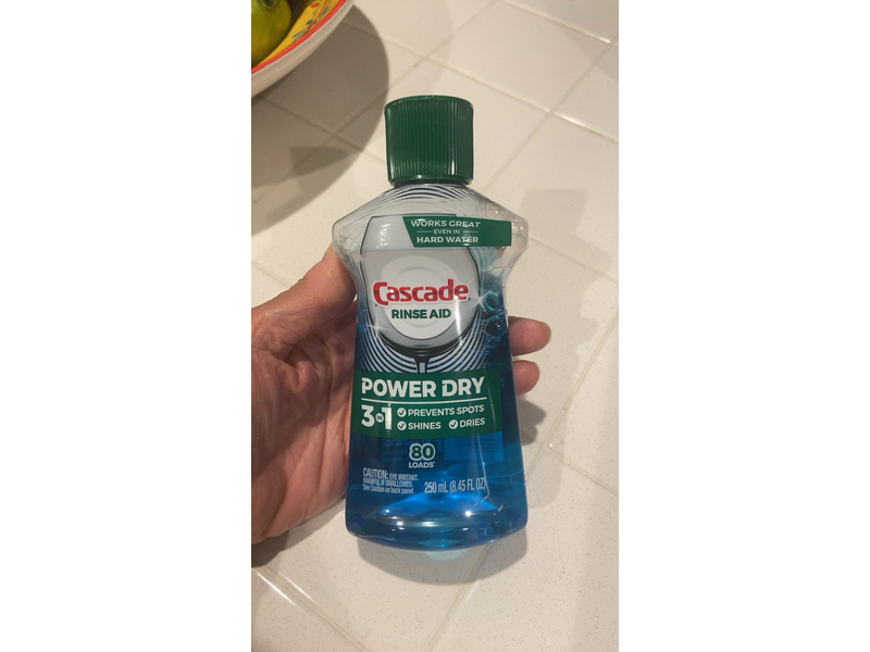 Cascade Rinse Aid Agent Dishwasher Detergent, Power Dry, 80 Loads, 8.45 fl oz/250 mL