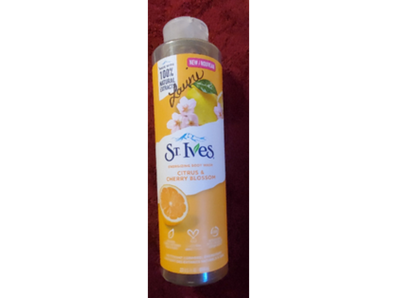 St. Ives Energizing Body Wash, Citrus & Cherry Blossom, 22 fl oz/650 mL