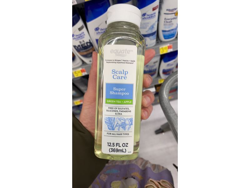 Equate Super Shampoo, Green Tea + Apple, 12.5 fl oz/369 mL