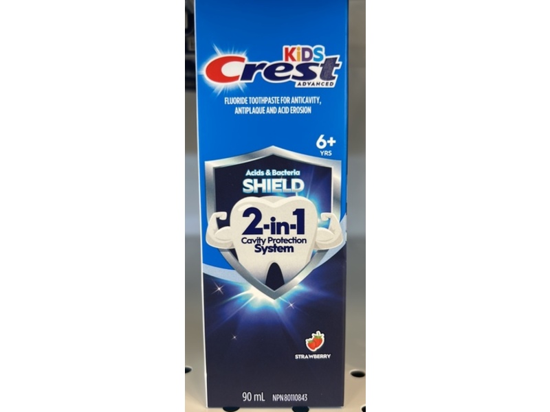 Crest Kids Advanced 2-In-1 Cavity Protection System Flouride Toothpaste, Strawberry, 90 mL